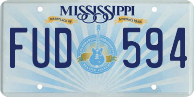 MS license plate FUD594