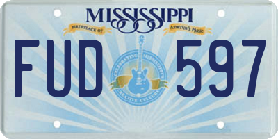 MS license plate FUD597