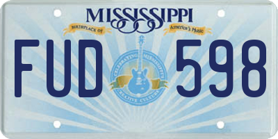 MS license plate FUD598