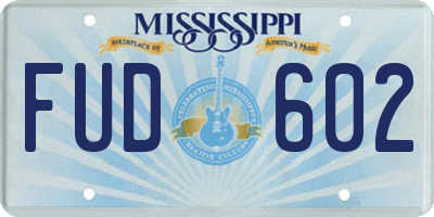 MS license plate FUD602