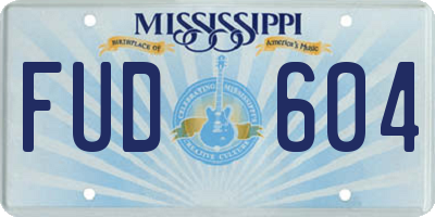 MS license plate FUD604