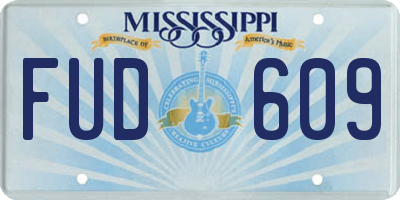 MS license plate FUD609