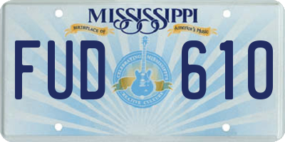 MS license plate FUD610