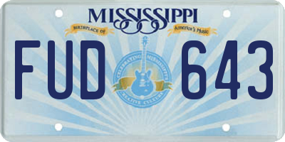 MS license plate FUD643