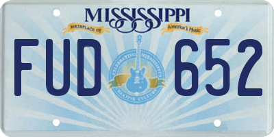 MS license plate FUD652
