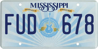 MS license plate FUD678