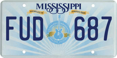MS license plate FUD687