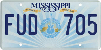 MS license plate FUD705