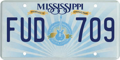 MS license plate FUD709