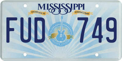 MS license plate FUD749