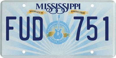 MS license plate FUD751