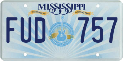MS license plate FUD757