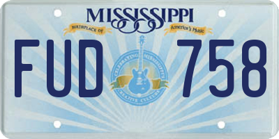 MS license plate FUD758