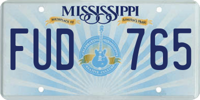 MS license plate FUD765