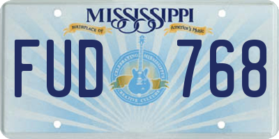 MS license plate FUD768