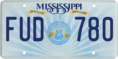 MS license plate FUD780