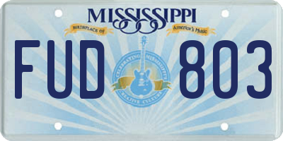 MS license plate FUD803