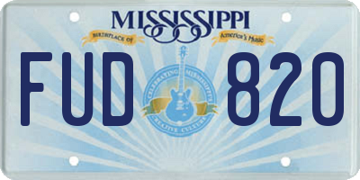 MS license plate FUD820