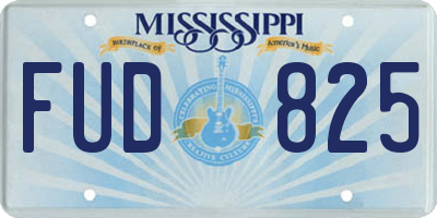 MS license plate FUD825