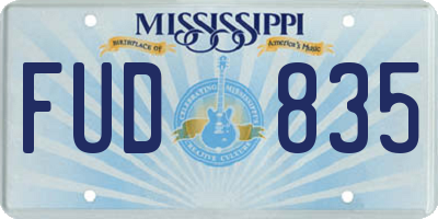 MS license plate FUD835