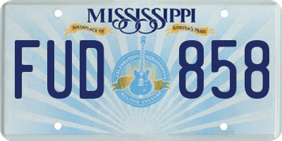 MS license plate FUD858