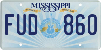 MS license plate FUD860