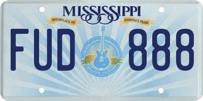 MS license plate FUD888
