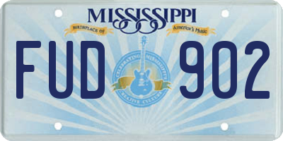 MS license plate FUD902