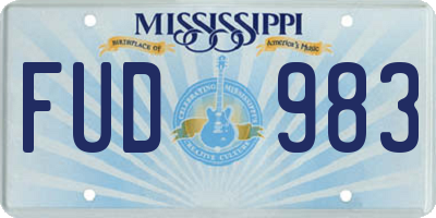 MS license plate FUD983