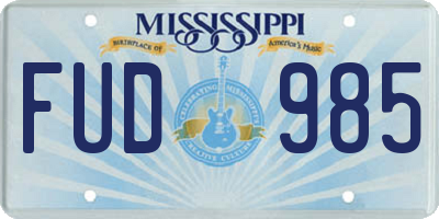 MS license plate FUD985
