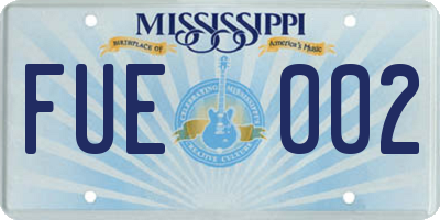 MS license plate FUE002