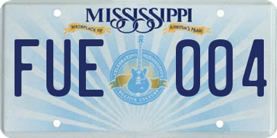 MS license plate FUE004