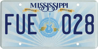 MS license plate FUE028