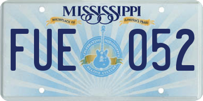 MS license plate FUE052