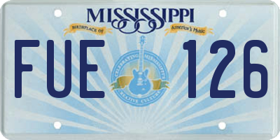 MS license plate FUE126