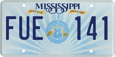 MS license plate FUE141