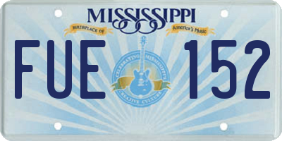 MS license plate FUE152
