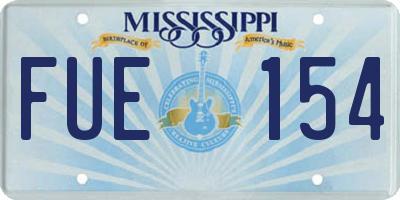 MS license plate FUE154