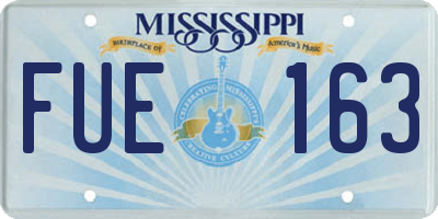 MS license plate FUE163