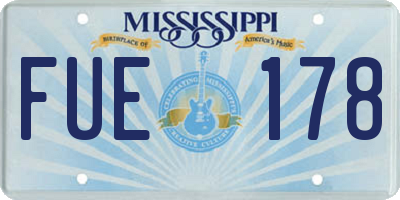 MS license plate FUE178