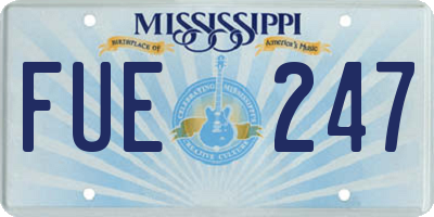 MS license plate FUE247