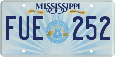 MS license plate FUE252