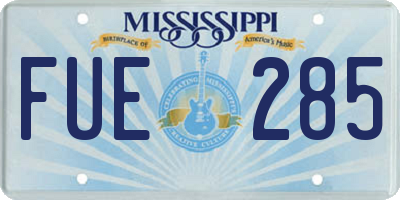 MS license plate FUE285