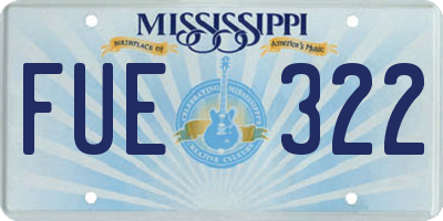 MS license plate FUE322