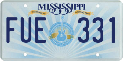 MS license plate FUE331