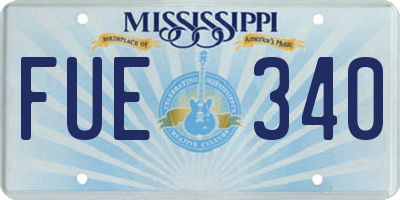 MS license plate FUE340