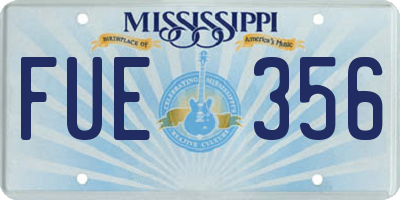 MS license plate FUE356