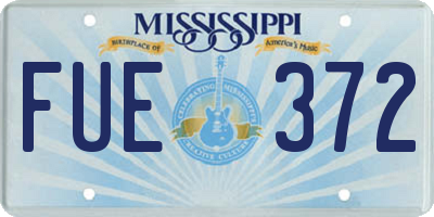 MS license plate FUE372