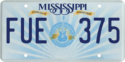 MS license plate FUE375