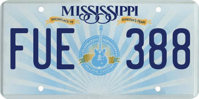 MS license plate FUE388